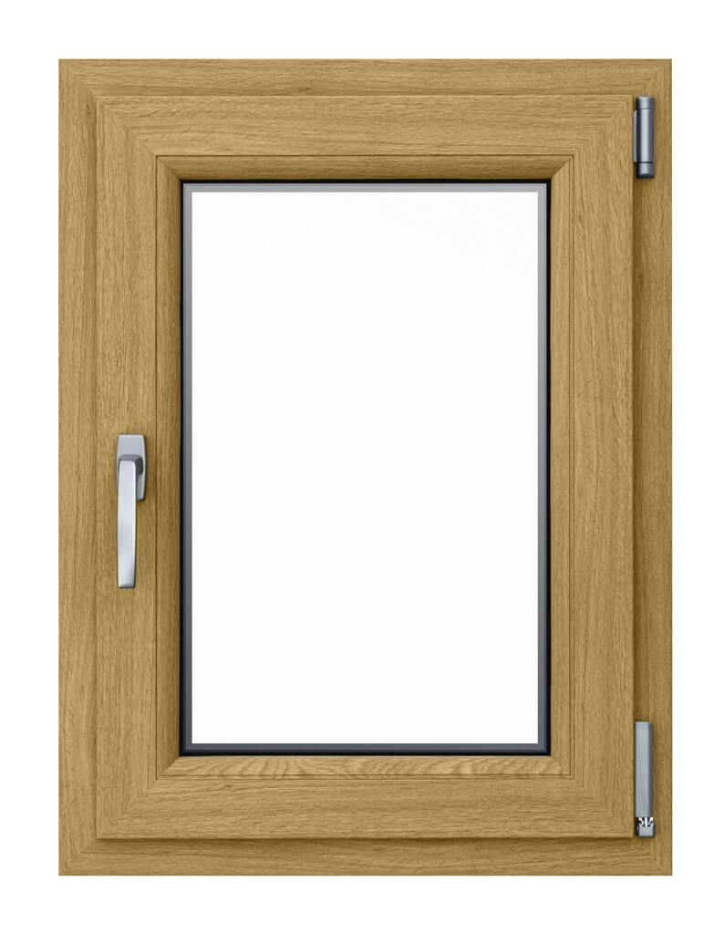 Window with standard hinges.